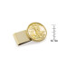Men's Gold-Layered Silver Walking Liberty Half Dollar Stainless Steel Coin Money Clip