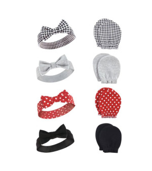 Hudson Baby, Baby Girls Hudson Cotton Headband and Scratch Mitten Set