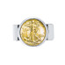 Men's Coin Money Clip with Silver Walking Liberty Half Dollar Layered In Pure Gold