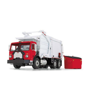 First Gear, 1/34 Red & White Peterbilt Model 520 with Wittke Front Loader & Dumpster