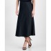 Petite Bias-Cut Flared Pull-On Midi Skirt