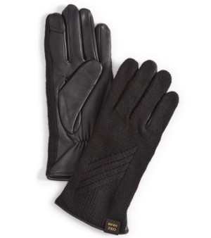 Cole Haan, Women's Rib-Knit Leather-Palm Gloves