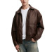 Men's Artificial Leather Bomber Jacket