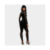 Women's Bebe X Ciara Combo Velour And Mesh Catsuit