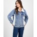 Color: Denim/ivory