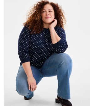 Style & Co, Plus Size Printed Fleece Sweatshirt