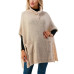 Women's Mock Turtleneck Pocket Poncho