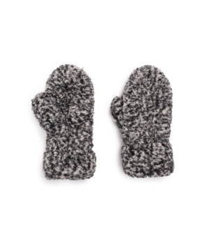 MUK LUKS, Women's Sherpa Mitten Gloves, Frosted Black, One Size
