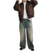 Men's Artificial Leather Bomber Jacket