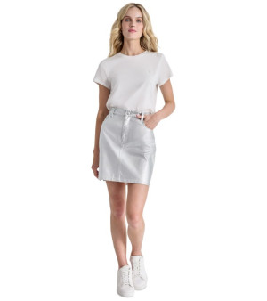 DKNY Jeans, Women's Metallic Cotton Denim Mini Skirt