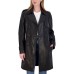 Petite Natalie Belted Leather Trench Coat