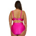 Becca ETC Plus Size Rib Underwire Bikini Top & Shirred High-Waist Bikini Bottoms