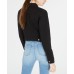 Juniors' Black High-Low Jean Jacket