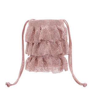 Nina, 4 Tired Crystal Mesh Pouch Bag