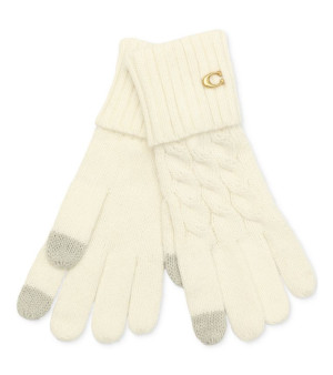 COACH, Cable Knit Touchscreen Gloves