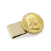 Men's Gold-Layered Silver Franklin Half Dollar Stainless Steel Coin Money Clip