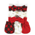 Baby Girls Hudson Cotton Headband and Scratch Mitten Set, Fancy Plaid Snowflake, 0-6 Months