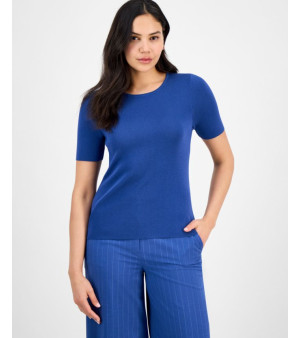 Tahari ASL, Women's Fine-Rib Crewneck Sweater T-Shirt
