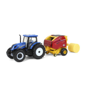 ERTL, 1/64 New Holland Tractor w/ Roll-Belt 560 Round Baler & 6 Bales, 50 Years Round Baling, 2024 Farm Show