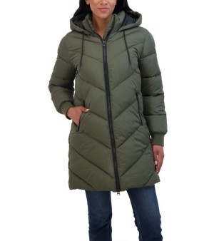 Sebby, Juniors' 3/4 Puffer Jacket with Hood