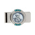 Men's 1943 Lincoln Steel Penny Turquoise Coin Money Clip