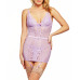 Women's Jeannie Elegant Lace and Mesh Chemise and Panty 2pc Lingerie Set
