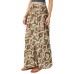 Juniors' Blaine Printed Button-Front Maxi Skirt