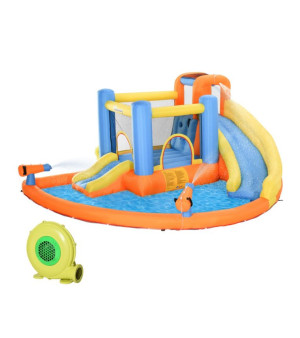 Outsunny, 13.7' x 11.8' x 6.2' Outdoor Inflated Castle Splashing, Slide & Climb