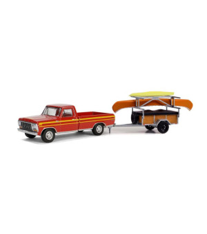 Greenlight Collectibles, 1/64 1978 Ford F-150 Ranger Explorer Kayak Canoe Trailer Rack Hitch Tow