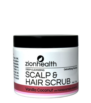 Zion Health, Hair Scrub, Vanilla Coconut Scent, 4 oz