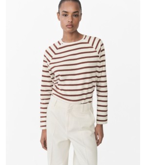 MANGO, Women's Striped Round-Neck Sweatshirt