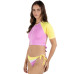 Juniors' Summer Colorblocked Crop Top & Cheeky Side-Tie Bottoms
