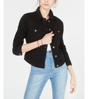Tinseltown, Juniors' Black High-Low Jean Jacket