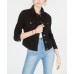 Juniors' Black High-Low Jean Jacket