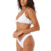 Juniors' Ribbed Love Knot Bralette Bikini Top & Cheeky V-Front Bottoms
