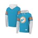 '47 Men's Aqua Miami Dolphins Throwback Double Header Blitz Cornerback Pullover Hoodie
