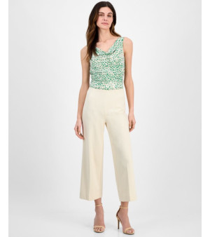 Anne Klein, Petite Cropped Wide-Leg Pull-On Pants