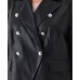 Leather Double Breasted Blazer