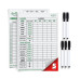 - 5 Big Dry Erase Yardzee & Farkle Score Cards with 5 Markers (11.5in x 8in) | Large Laminated Reusable Score Pads & Pens