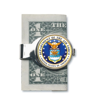 American Coin Treasures, Men's Money Clip W/Colorized Air Force JFK Half Dollar