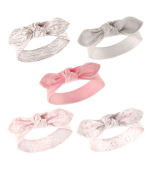 Hudson Baby, Baby Girls Hudson Cotton Headbands 5pk, Arrows Hearts, 0-24 Months