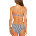 Juniors' Striped Asymmetric Bikini Top & Luna Bottoms