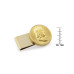 Men's Gold-Layered Silver Franklin Half Dollar Stainless Steel Coin Money Clip