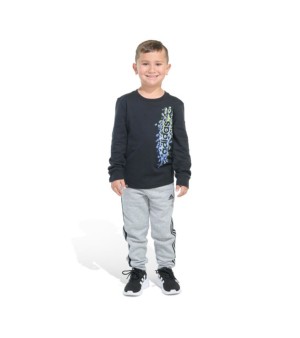 adidas, Little and Toddler Boys Long Sleeve Cotton Tee and Fleece Jogger, 2-Piece Set 