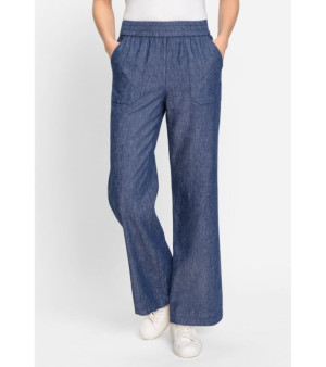Olsen, Women's Anna Fit Wide Leg Linen Blend Pull-On Pant