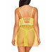 Women’s 2 PC Organza Babydoll Lingerie Set with Floral Laced Bodice