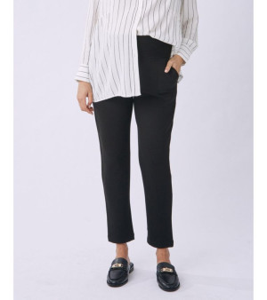 ANGEL MATERNITY, Maternity Alana Relaxed Ponti Black Work Pants - Ankle or Full Length