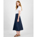 Women's Denim Midi Circle Skirt