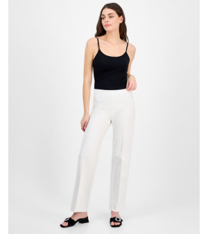Anne Klein, Petite High-Rise Double-Dart Pull-On Pants