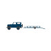 1/64 1961 Patrol Hard Top with Utility Trailer Blue White Hitch & Tow
